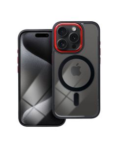 COLOR EDGE MAG COVER case compatible with MagSafe for IPHONE 15 Pro black red