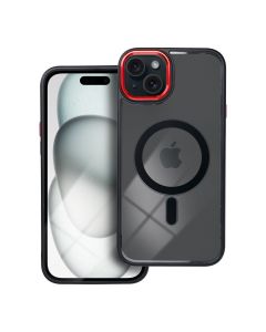 COLOR EDGE MAG COVER case compatible with MagSafe for IPHONE 15 Plus black red