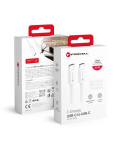 Cable USB C to USB C Forcell F-Energy QC4.0 PD 3A 60W 0 25 m C338 white