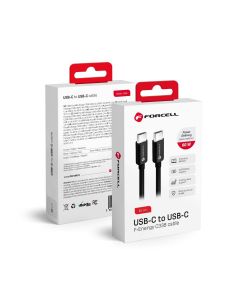 Cable USB C to USB C Forcell F-Energy QC4.0 PD 3A 60W 0 25 m C338 black