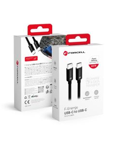 Cable USB C to USB C Forcell F-Energy QC4.0 PD 3A 60W 0 5 m C338 black