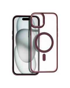 MATTE MAG COVER case compatible with MagSafe for IPHONE 15 Plus plum red