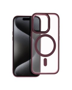 MATTE MAG COVER case compatible with MagSafe for IPHONE 15 Pro plum red