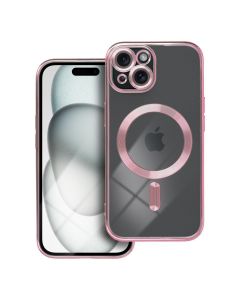 ELECTRO MAG COVER case compatible with MagSafe for IPHONE 15 rose gold