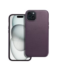 LEATHER MAG COVER case for IPHONE 15 Plus dark violet