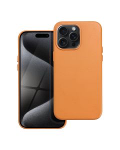 LEATHER MAG COVER case for IPHONE 15 Pro Max orange