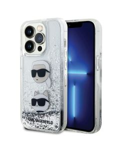 KARL LAGERFELD case for IPHONE 14 Pro KLHCP14LLDHKCNS (Liquid Glitter KC) white