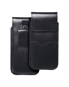 ROYAL - Leather universal flap pocket / black - Size XL - IPHONE 11 / 12 / 13 / SAMSUNG S7 EDGE
