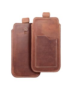 ROYAL Crazy Horse - Leather universal pull-up pocket / brown - Size XL - IPHONE 11 / 12 / 13 / SAMSUNG S7 EDGE