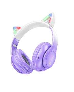 HOCO wireless bluetooth headphones W42 Cat Ear purple grape