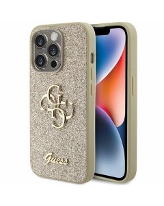 GUESS case for IPHONE 15 Pro Max GUHCP15XHG4SGD (Fixed Glitter Big 4G) gold