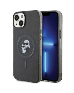 KARL LAGERFELD case for IPHONE 15 KLHMP15SHGKCNOK (Glitter + MAG) black