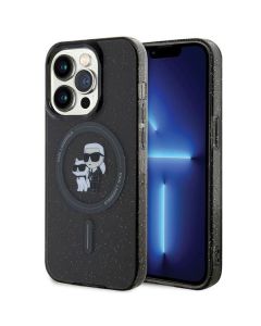KARL LAGERFELD case for IPHONE 15 Pro KLHMP15LHGKCNOK (Glitter + MAG) black