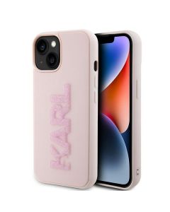 KARL LAGERFELD case for IPHONE 15 KLHCP15S3DMBKCP (3D Logo Glitter) pink