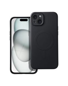 SILICONE MAG COVER case compatible with MagSafe for IPHONE 15 Plus black