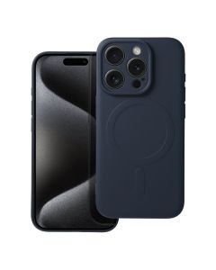 SILICONE MAG COVER case compatible with MagSafe for IPHONE 15 Pro blue titanium