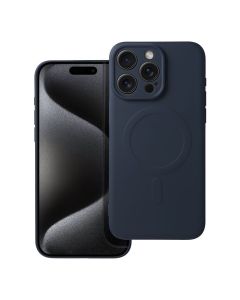 SILICONE MAG COVER case compatible with MagSafe for IPHONE 15 Pro Max blue titanium