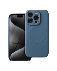 SILICONE MAG COVER case compatible with MagSafe for IPHONE 15 Pro blue
