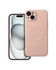 SILICONE MAG COVER case compatible with MagSafe for IPHONE 15 Plus pink