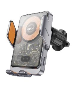 Wireless car phone holder Hoco 15 W air vent HW7 gray