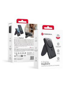 Powerbank compatible with MagSafe Forcell F-Energy MagStand F10K2 QC3.0 PD 5A 20W 10000 mAh black