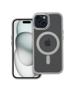 COLOR EDGE MAG COVER case compatible with MagSafe for IPHONE 15 titatnium grey