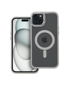 COLOR EDGE MAG COVER case compatible with MagSafe for IPHONE 15 Plus titatnium grey