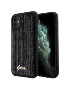 GUESS case for IPHONE 11 GUHCN61PSFDGSK (Sequin Script Metal) black