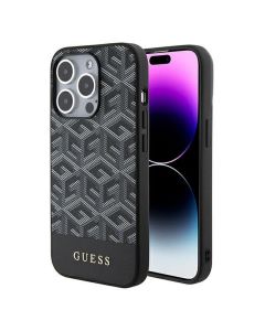 GUESS case for IPHONE 15 Pro compatible with MagSafe GUHMP15LHGCFSEK (GCUBE Stripes) black