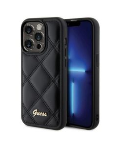 GUESS case for IPHONE 15 Pro GUHCP15LPSQSQSK (Quilted Metal Logo) black