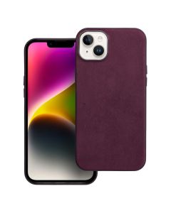 WOVEN MAG COVER case compatible with MagSafe for IPHONE 14 Plus burgundy