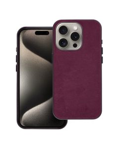 WOVEN MAG COVER case compatible with MagSafe for IPHONE 15 Pro burgundy