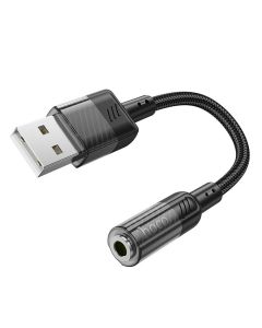 Adapter AUX USB A to Jack 3 5mm Hoco LS37 black
