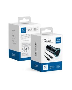 Car charger Blue Star USB C QC3.0 PD AFC 3A 20W + cable USB C do USB C black