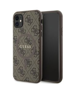 GUESS case for IPHONE 11 compatible with MagSafe GUHMN61G4GFRW (4G Ring classic logo) brown