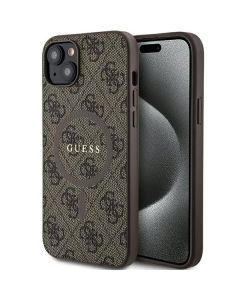 GUESS case for IPHONE 14 compatible with MagSafe GUHMP14SG4GFRW (4G Ring classic logo) brown