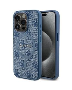 GUESS case for IPHONE 14 Pro compatible with MagSafe GUHMP14LG4GFRB (4G Ring classic logo) blue
