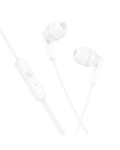 HOCO wire earphones Jack 3 5 mm with microphone M121 white