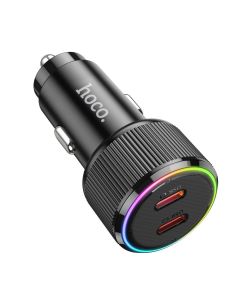 Car charger Hoco 2 x USB C QC PD 50W NZ14B black