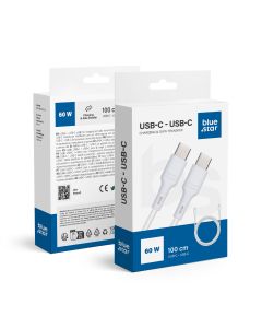 Cable USB C to USB C Blue Star 3A 60W 1 m DC-001CC3.0 white