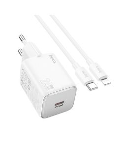 Phone charger Hoco USB C QC PD 20W + cable USB C to Lightning N40 white