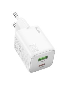 Phone charger Hoco USB A + USB C QC3.0 PD 3A 20W N41 white