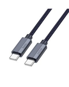 Cable USB C to USB C Hoco QC3.0 PD 5A 240W 1 8 m U134 gray