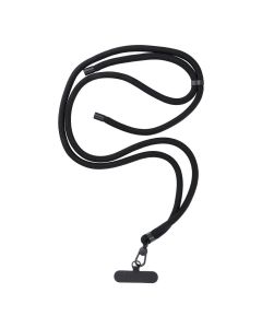 SWING (8mm) Phone lanyard  Phone pendant with adjustable length / cord length 165cm (max 82.5cm in the loop) / on the shoulder or neck - black