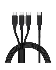 Cable 3in1 Type C to Lightning / Type C / Micro USB 2 4A C171 1 2 m black