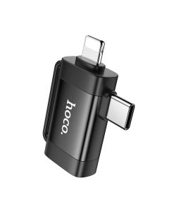Adapter OTG 2in1 USB C / Lightning to USB A Hoco UA31F black