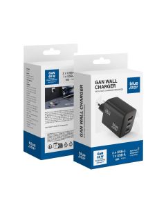 BLUE STAR travel charger GaN 4A 65W 2 x Type C + USB A PD QC4.0 VT-43 black