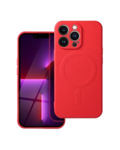 SILICONE MAG COVER case compatible with MagSafe for IPHONE 16 Pro red