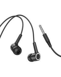 HOCO wire earphones Jack 3 5 mm with microphone M104 black