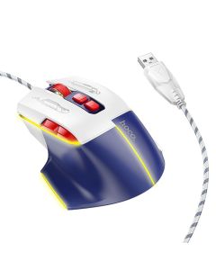 Wire gaming mouse Hoco USB A 3600 dpi GM31 white blue